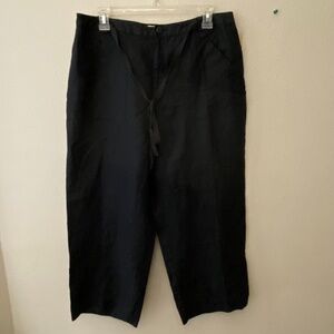 NWT Linden Hill Black Sz 14 100% Linen Pants